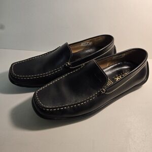 Geox Respira Mens 9-9.5 (EU 42.5) Black Leather Slip On Driving Loafers EUC